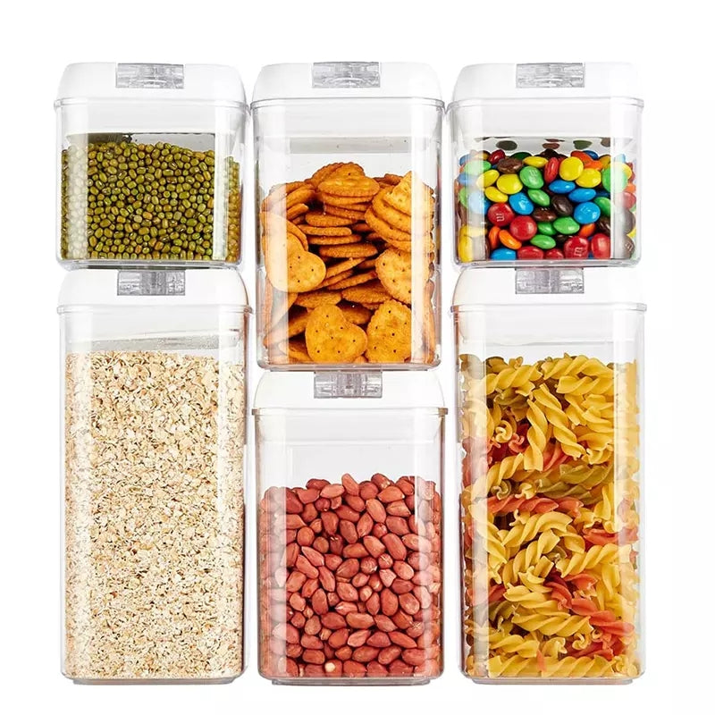 Airtight Food Storage Containers Set,6pcs Plastic Kitchen and